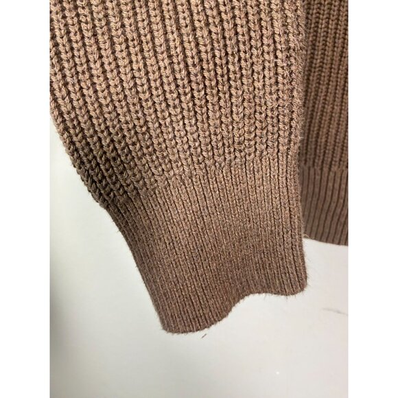 J.Crew Women's Brown Cotton fisherman Sweater Size Large Ribbed Knit Minimalist - Picture 11 of 14